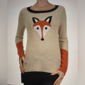 THML Sequin FOX Sweater Super CUTE Anthro Brand!! Sz M